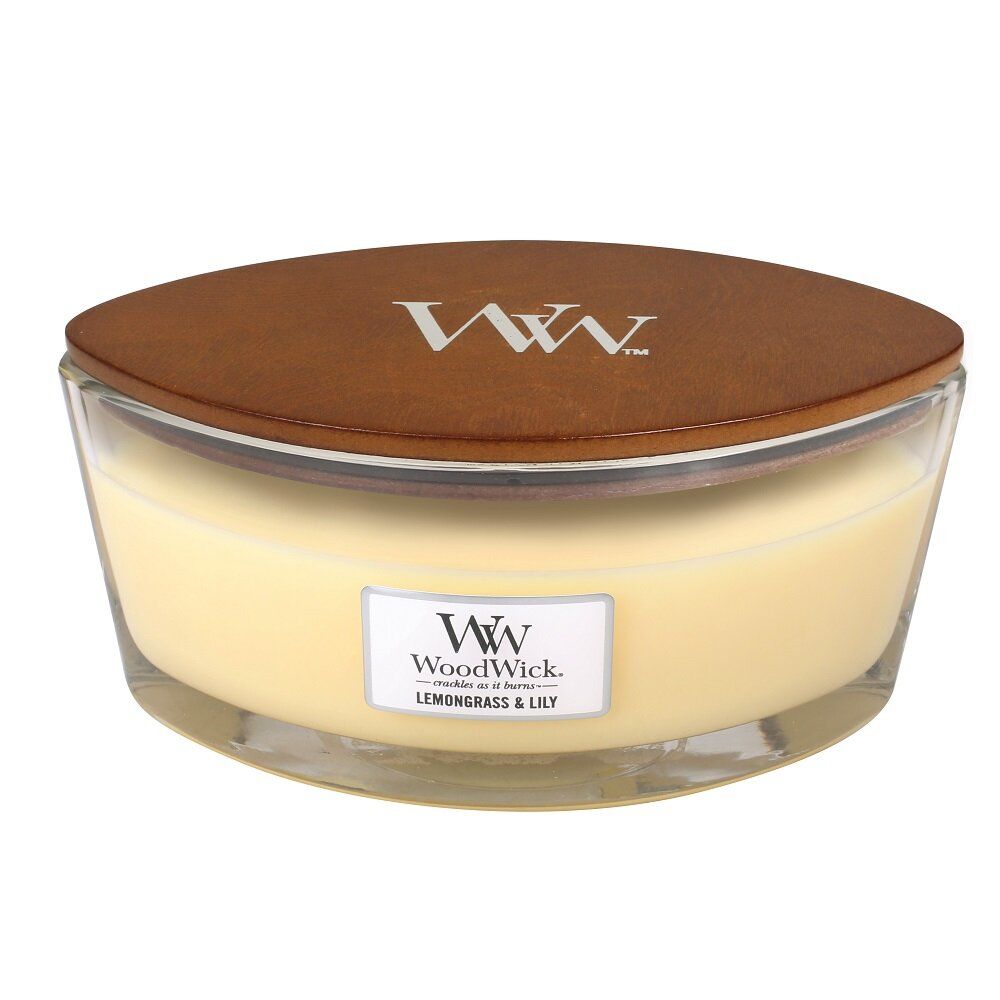 Ароматична свічка з квітковим ароматом Woodwick Ellipse Lemongrass & Lily 453 г - фото №1 Ароматична свічка з квітковим ароматом Woodwick Ellipse Lemongrass & Lily 453 г - фото №1